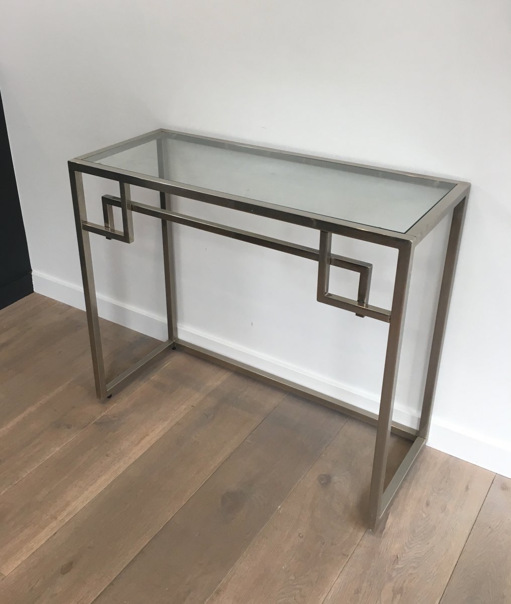 Design Chromed Console Table. French. Circa 1970-photo-8