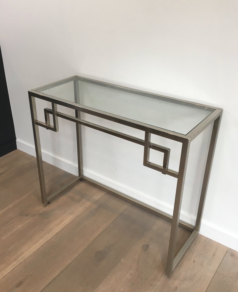 Design Chromed Console Table. French. Circa 1970