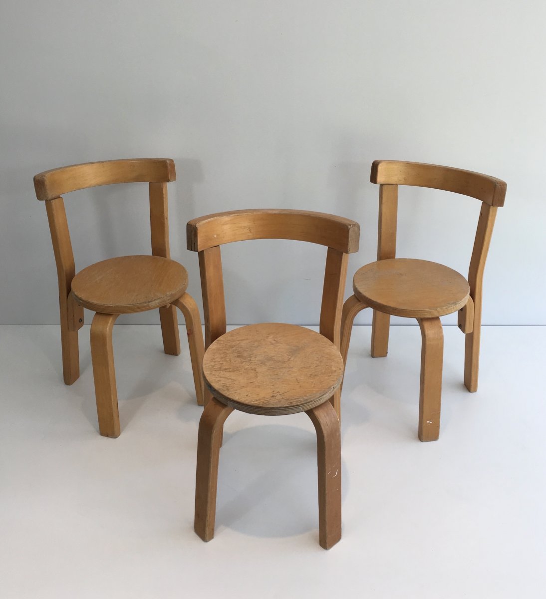 Set Of 3 Children Chairs. Circa 1970-photo-2