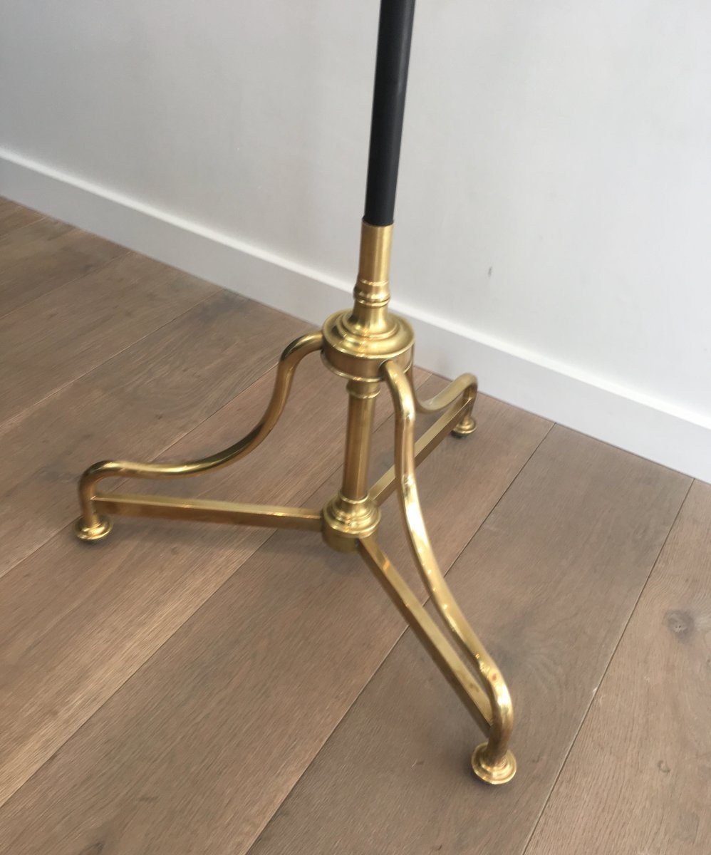 Unusual Tall Black Lacquered And Brass Coat And Hat Rack. French. Circa 1900-photo-3