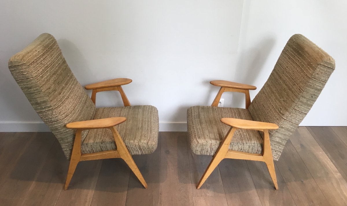 Pair Of Vintage Armchairs. French. Circa 1970-photo-3