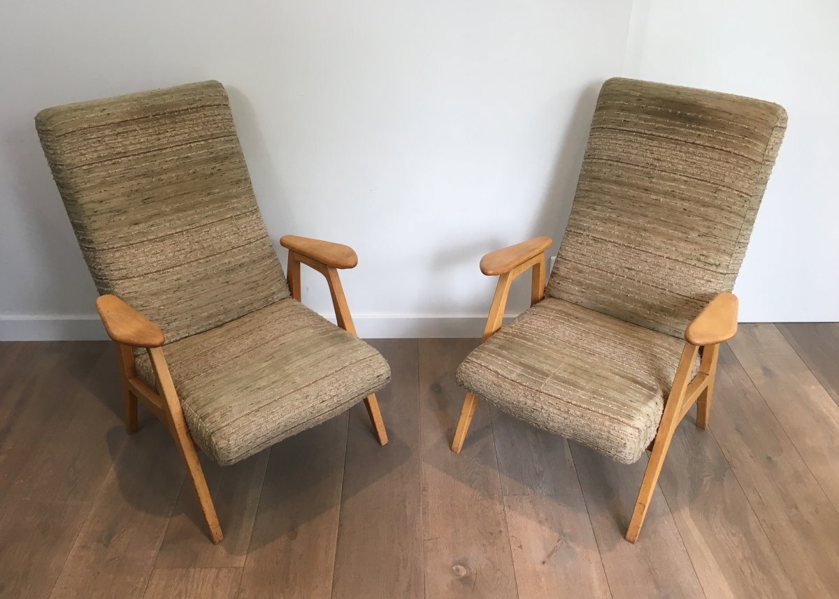 Pair Of Vintage Armchairs. French. Circa 1970-photo-8