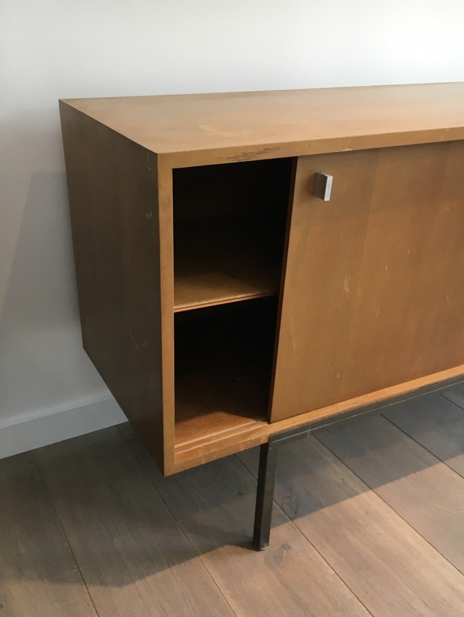 Sideboard With Two Sliding Doors And Bar And A Metal Base. Circa 1950-photo-1