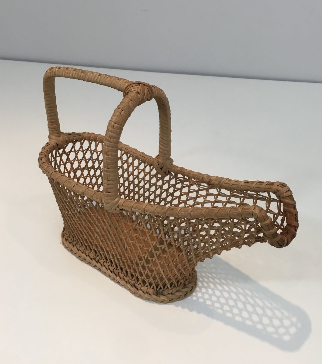 Rattan Bottle Holder. French. Circa 1970-photo-2