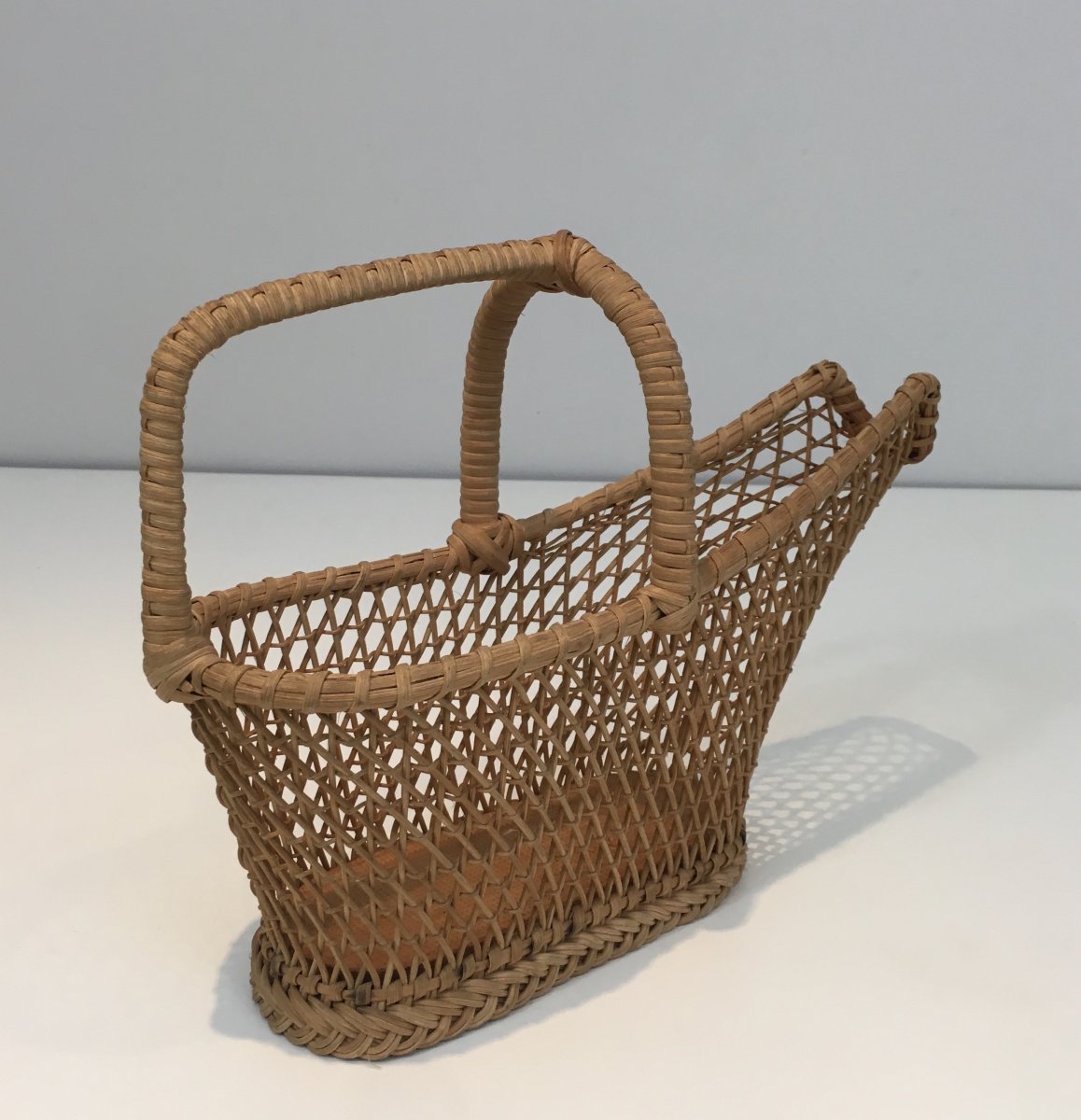 Rattan Bottle Holder. French. Circa 1970-photo-3