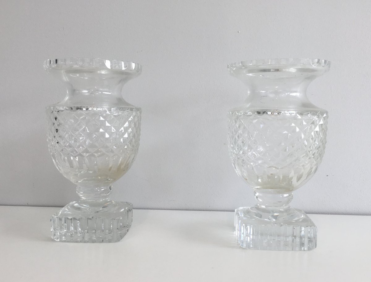 Paire De Vases En Cristal de Style Médicis. Travail Français. Vers 1900-photo-1