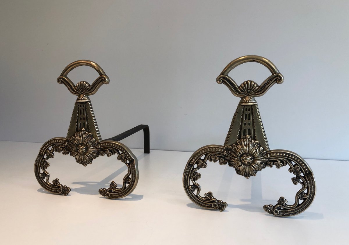 Paire De Chenets De Style Néoclassique En Bronze. Travail Français. Vers 1900-photo-8