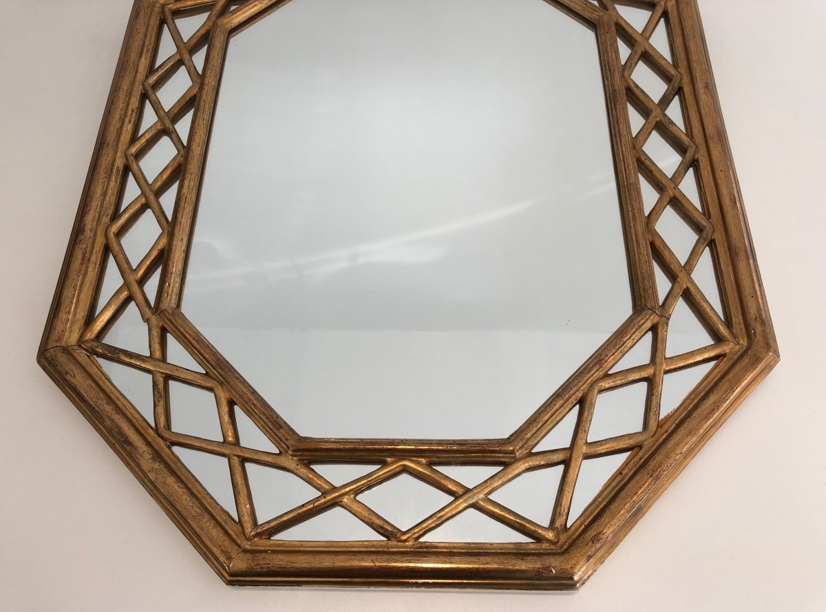 Gilt Wood Octogonal Glazing Mirror. French. Circa 1970-photo-1