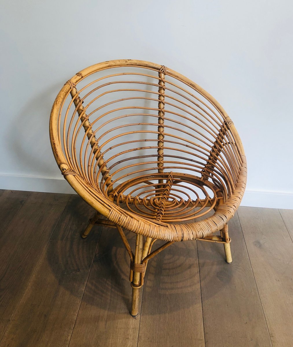 Pair Of Rattan Armchairs. French. Circa 1970-photo-4