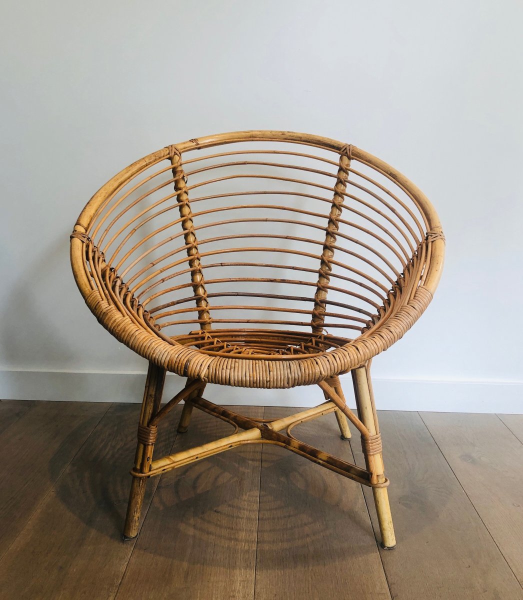 Pair Of Rattan Armchairs. French. Circa 1970-photo-3