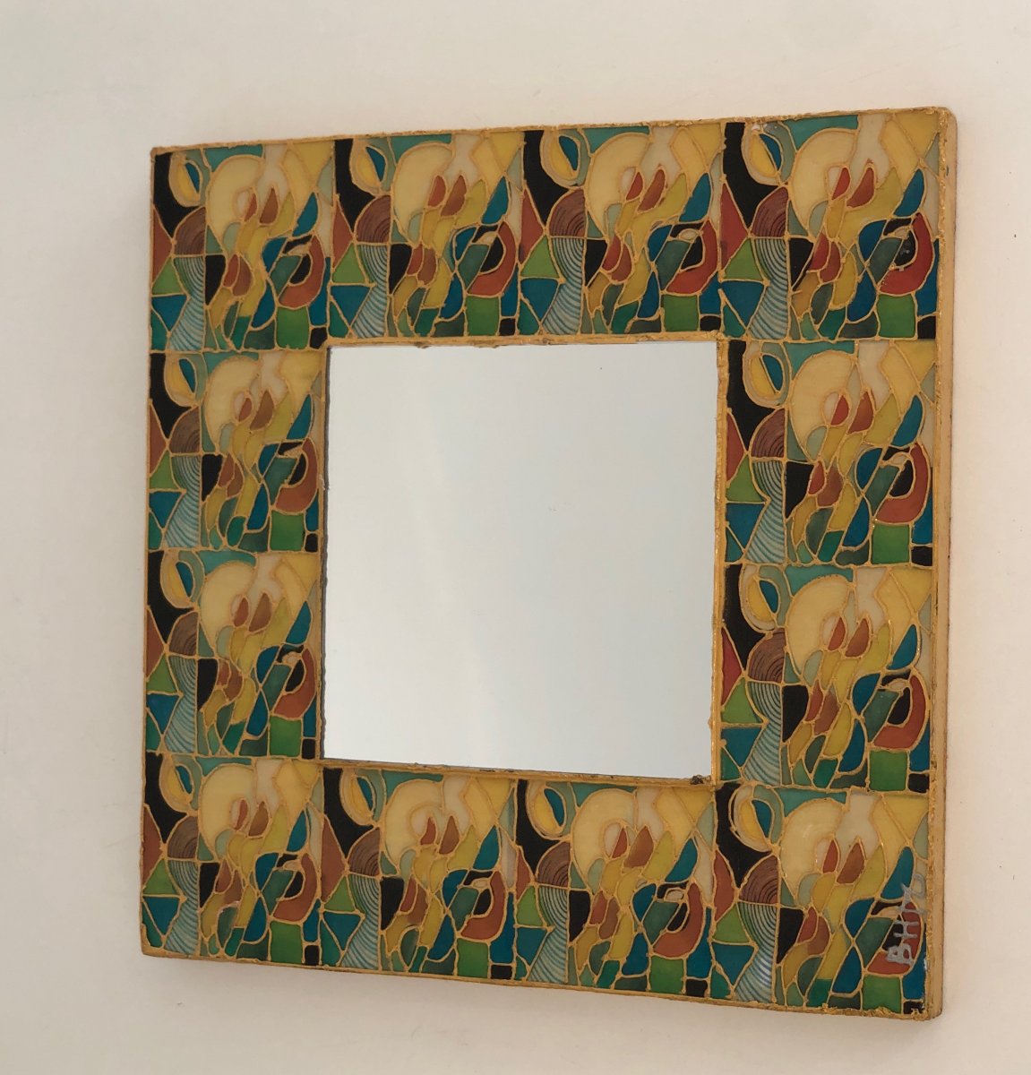 Petit Miroir En Céramique. Travail Français. Vers 1970