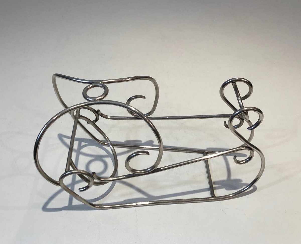 Silver Plated Wine Holder. French. Circa 1930-photo-4