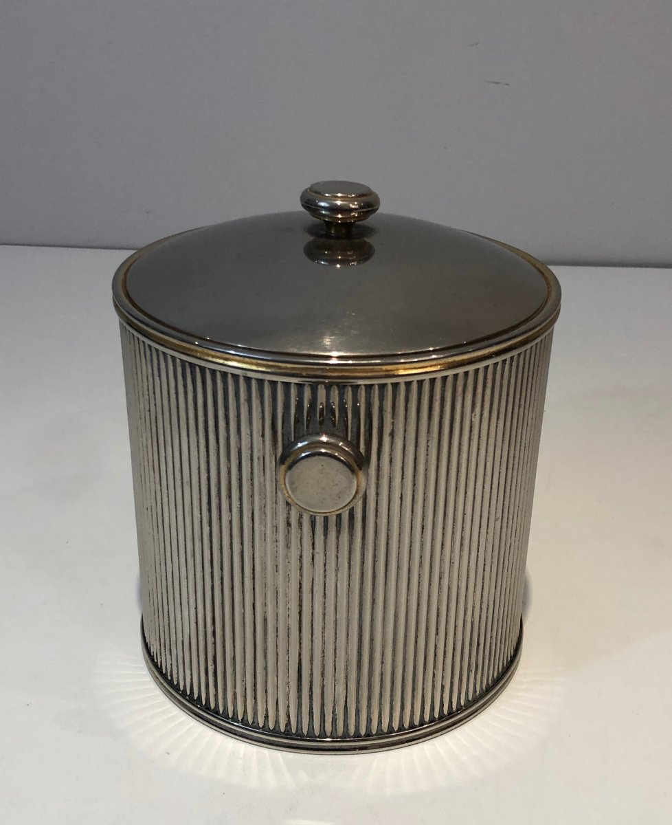 Silver Plated And Plastic Ice Bucket. French. Circa 1970-photo-5