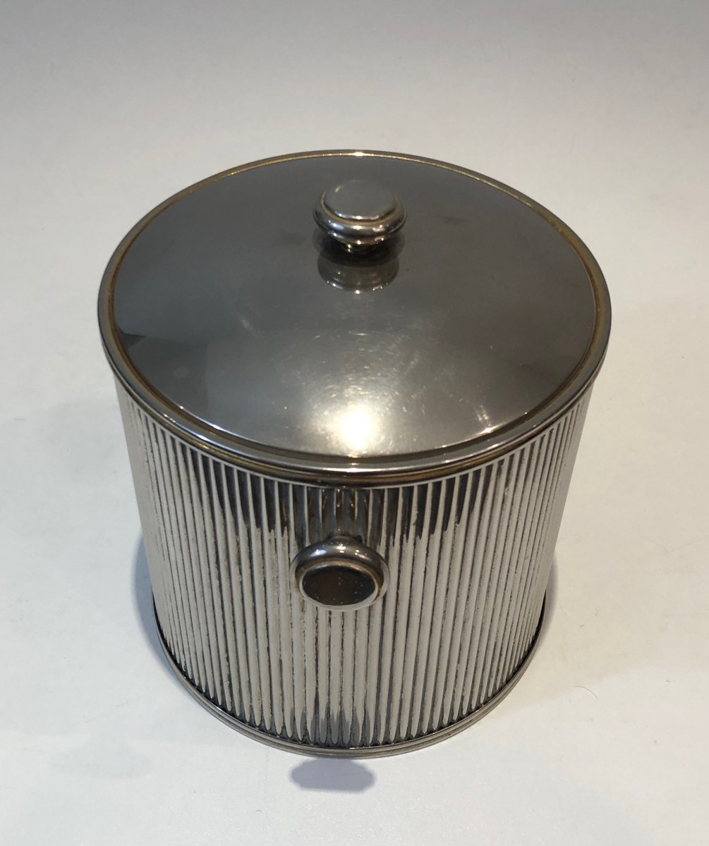 Silver Plated And Plastic Ice Bucket. French. Circa 1970-photo-6