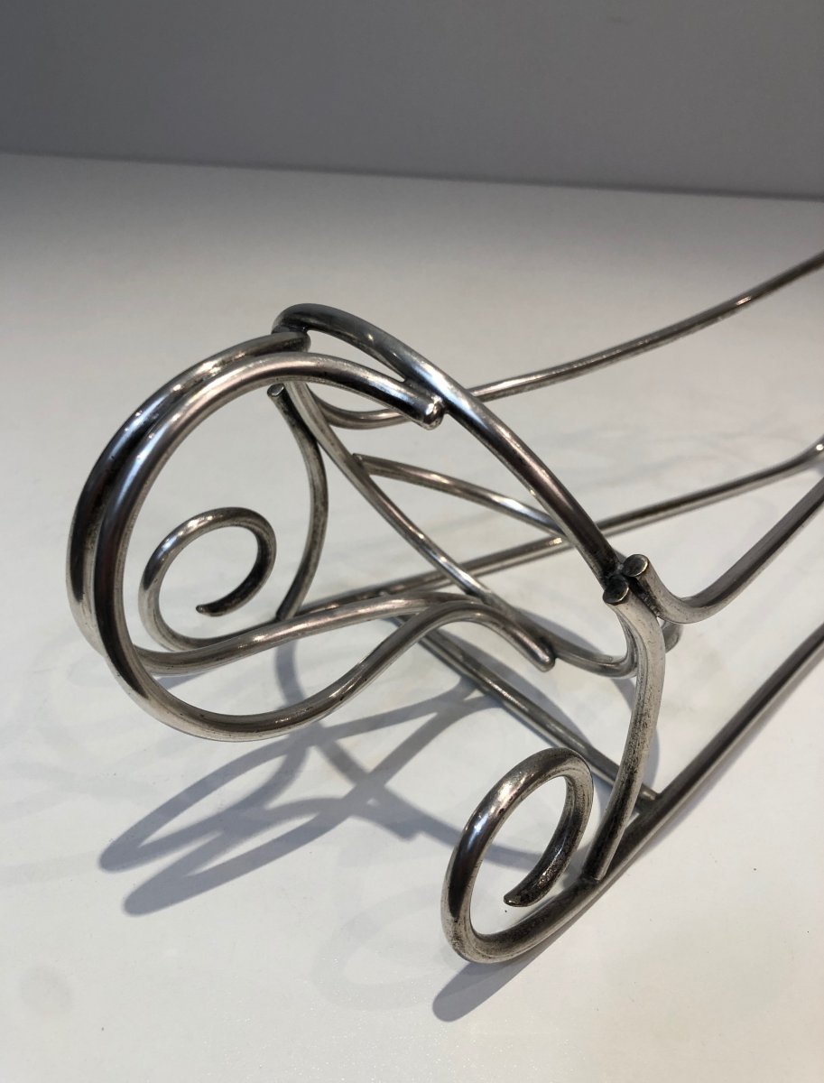 Silver Plated Sleigh Bottle Holder. French. Circa 1930-photo-3