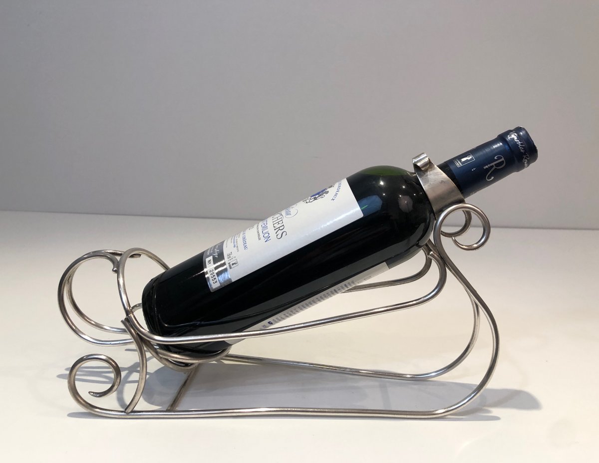 Silver Plated Sleigh Bottle Holder. French. Circa 1930