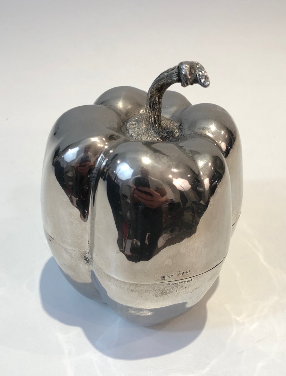 Silver Plated Apple Ice Bucket. French. Circa 1970-photo-4