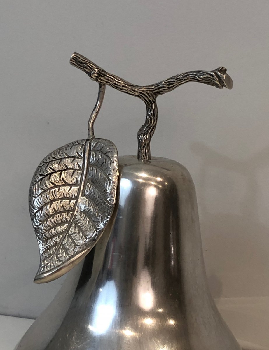 Silver Plated Pear Ice Bucket (a Bit Damaged). French. Circa 1970-photo-3