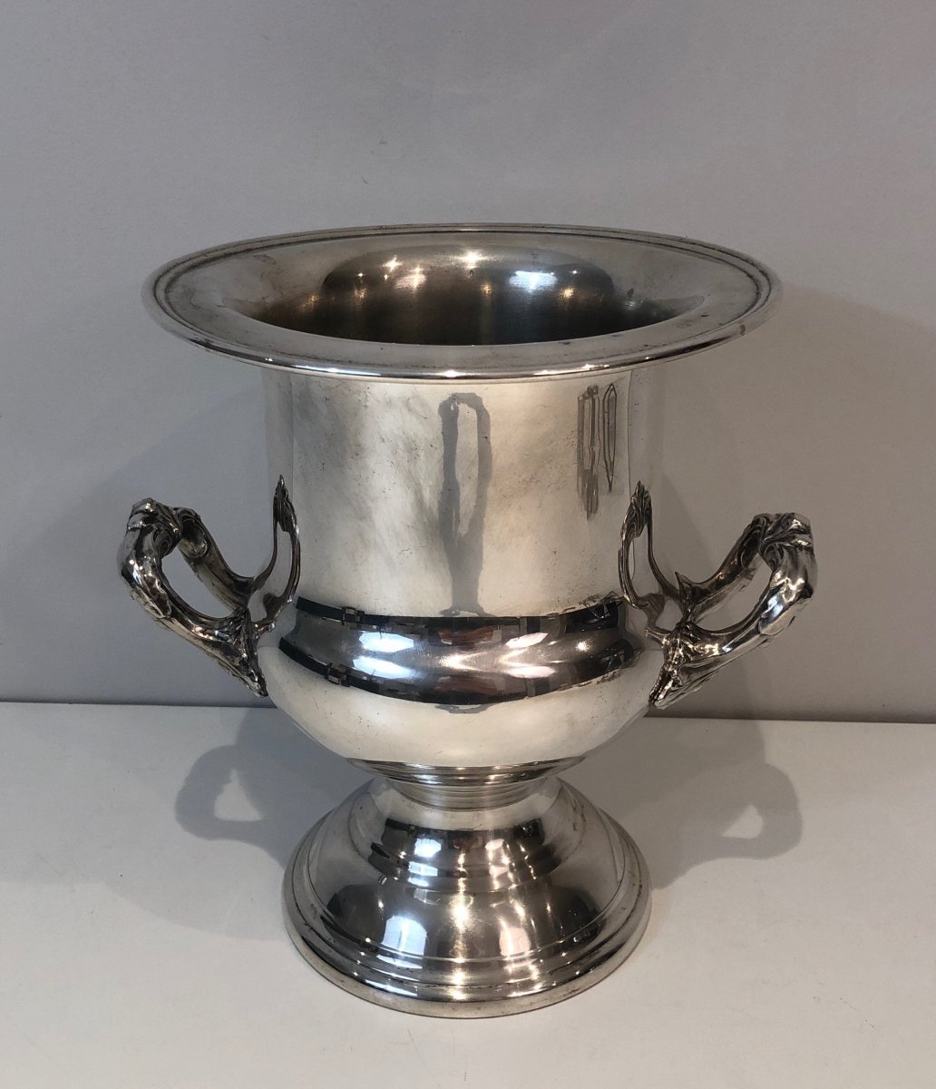 Silver Plated Champagne Bucket. French. Circa 1900-photo-3