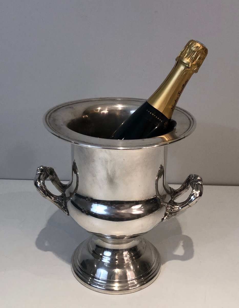 Silver Plated Champagne Bucket. French. Circa 1900-photo-8