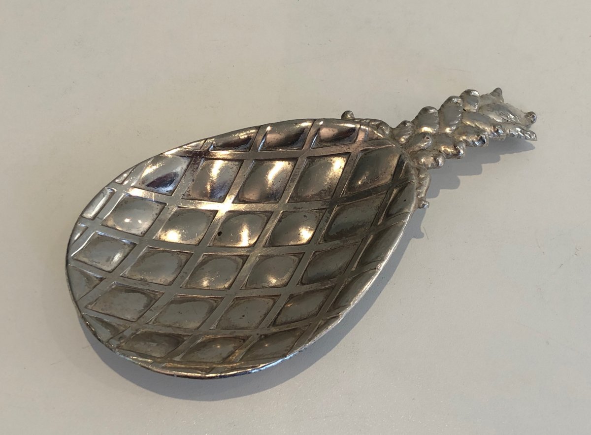 Silver Plated Pineapple Vide-poche. French. Circa 1970