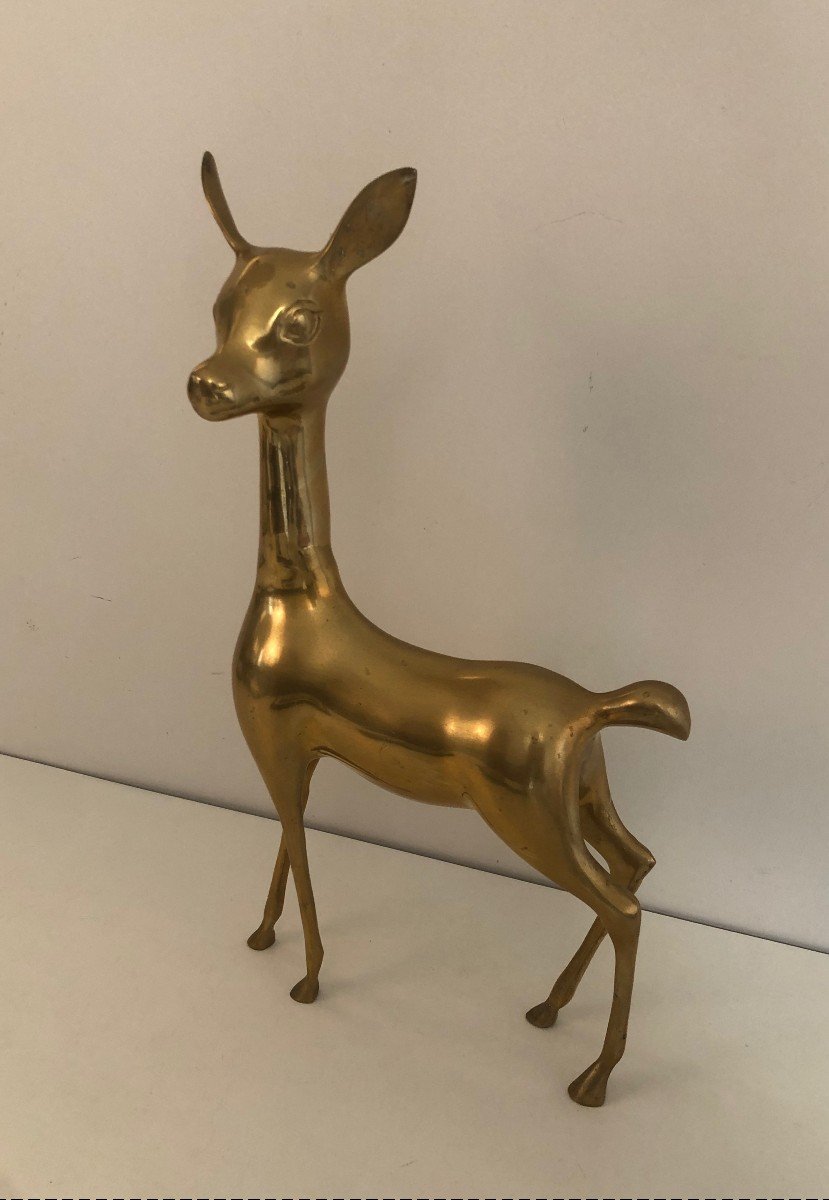 Brass Doe. French. Circa 1970-photo-3