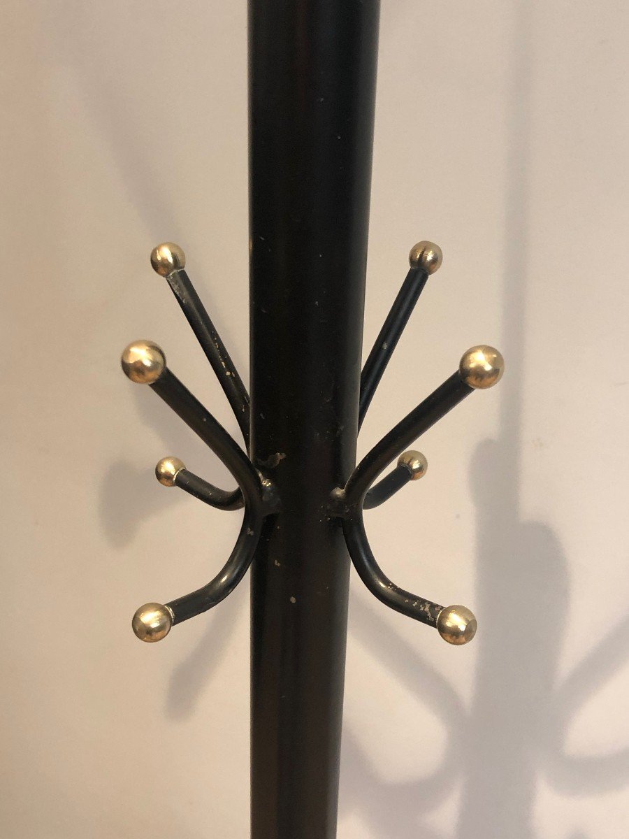 Black Lacquered And Brass Coat Hanger. French. Circa 1950-photo-6