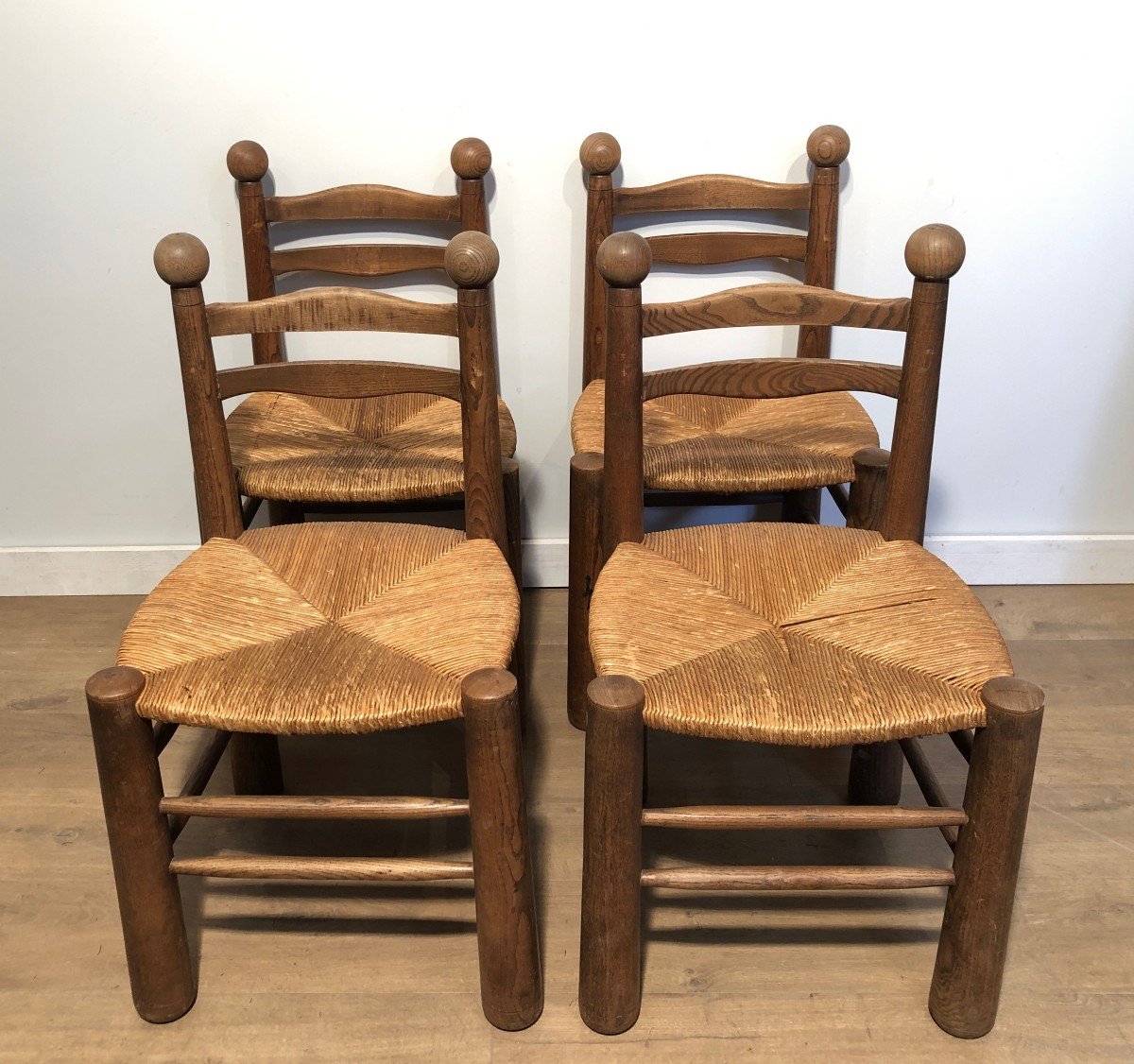 Set Of 4 Chairs By Charles Dudouyt-photo-3