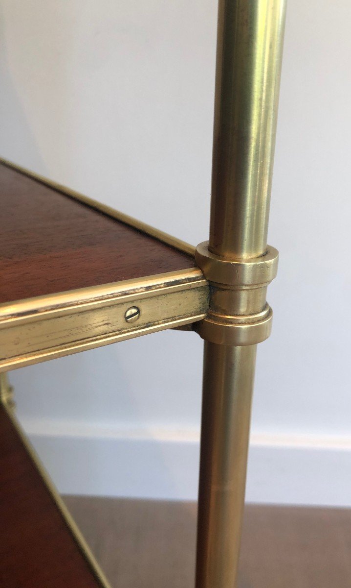 Three Shelves Mahogany And Brass Side Table. Bt Famous French Designer Maison Jansen. 1940's-photo-4