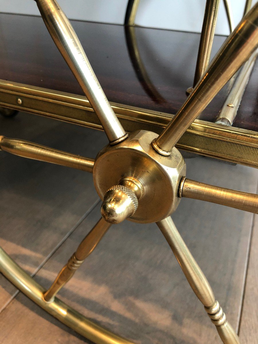 Mahogany And Brass Drinks Trolley. French Work In The Style Of Maison Jansen. Circa 1940-photo-7