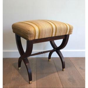 Tabouret De Style Néoclassique En Acajou. Travail Français. Vers 1950