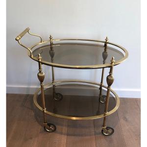 Ovale Brass Drinks Trolley Attributed To Maison Jansen