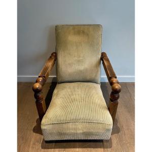 Important Brutalist Armchair. French Work. Around 1950