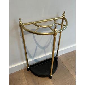 Rounded Brass And Cast Iron Umbrella Stand. French. Circa 1900