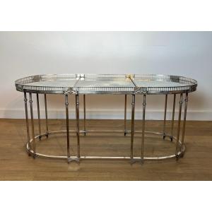 Table Basse De Style Néoclassique En Métal Argenté Dans Le Goût De La Maison Jansen