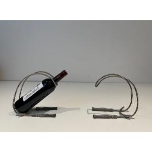 Pair Of Trompe-l'œil Silver-plated Bottle Holders, In The Style Of Maria Pergay, 1970s.