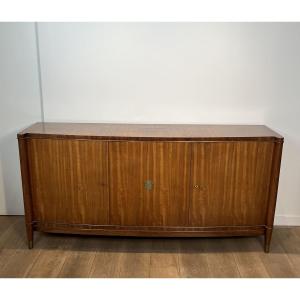 Importante Enfilade Art Déco en Bois Précieux et Bronze, De Coene Frères, Années 1940.