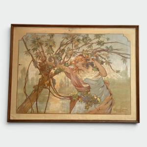 Grand Panneau Décoratif Art. Travail Français par l'Atelier Couteau & Duhamel à Calais dans le