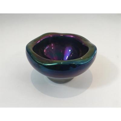 Empty Or Ashtray In Iridescent Glass. Around 1950