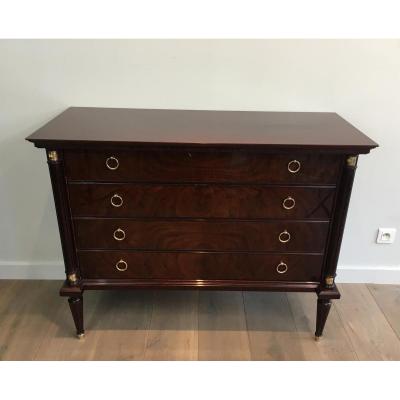 Neoclassical Chest Of Mahogany And Brass. Around 1950