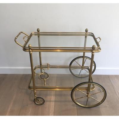 Attributed To Maison Bagués. Neoclassical Style Brass Drinks Trolley. French. Circa 1940 