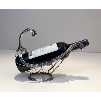 Silver Metal Bottle Holder. French. Circa 1930