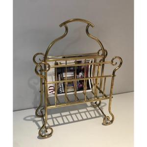 Brass Magazine Rack. French Work, Circa 1900