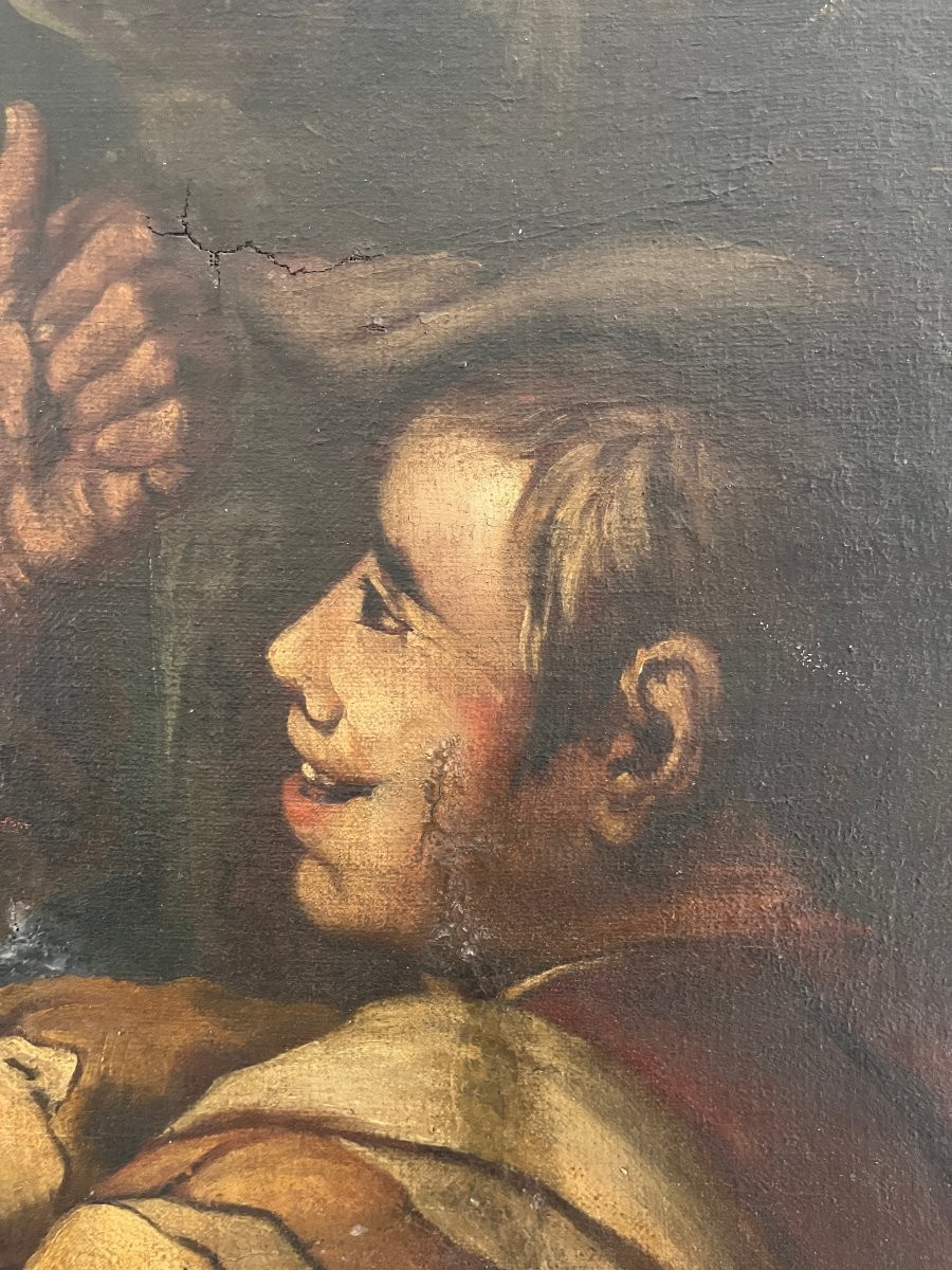 Scène de genre ancienne, dans le goût des Frères Le Nain-photo-3