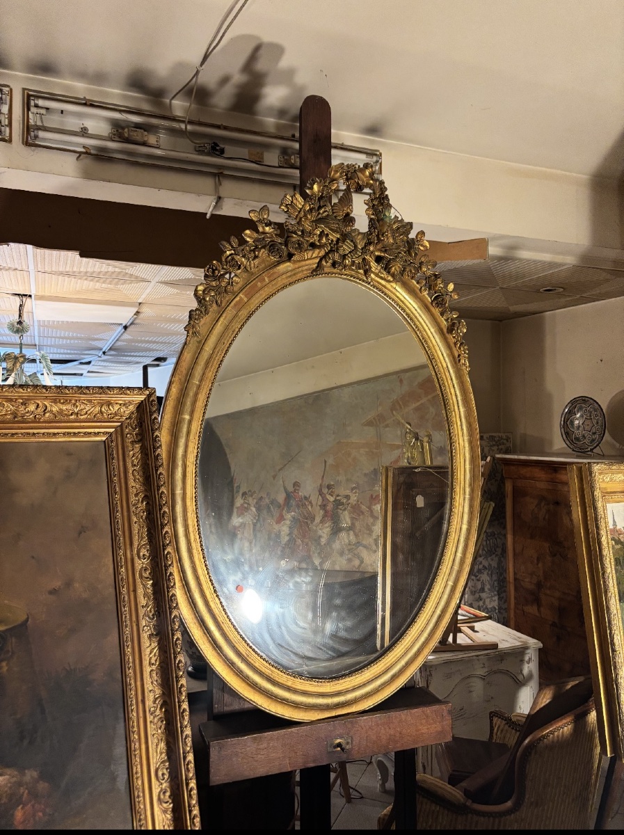 Large Napoleon III-style Oval Mirror