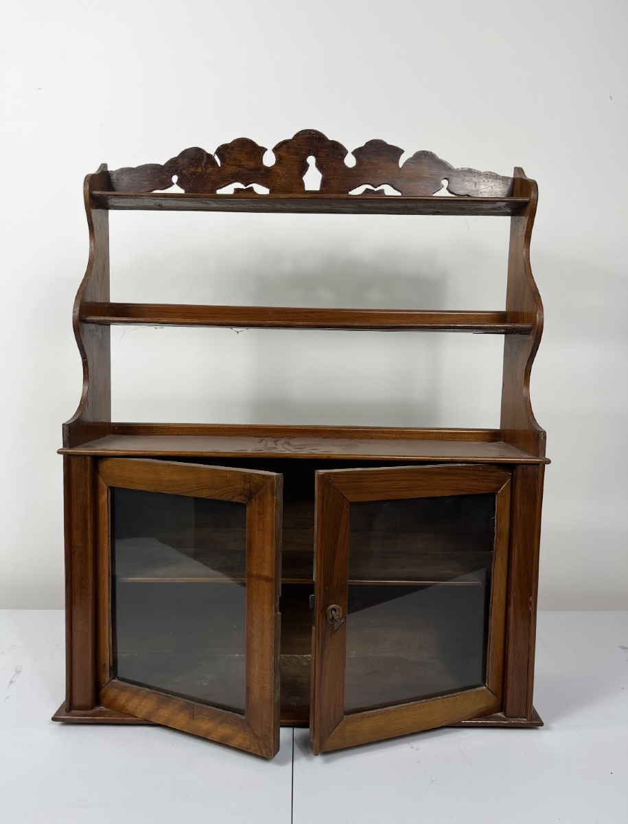 Petite étagère vitrine En noyer 
