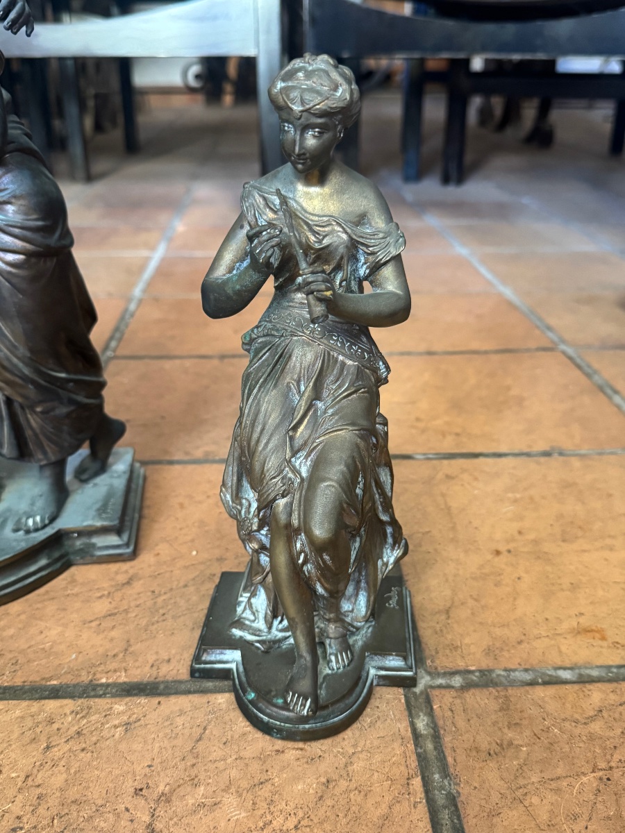 Ensemble de trois bronzes signés Moreau et Gaudez-photo-3