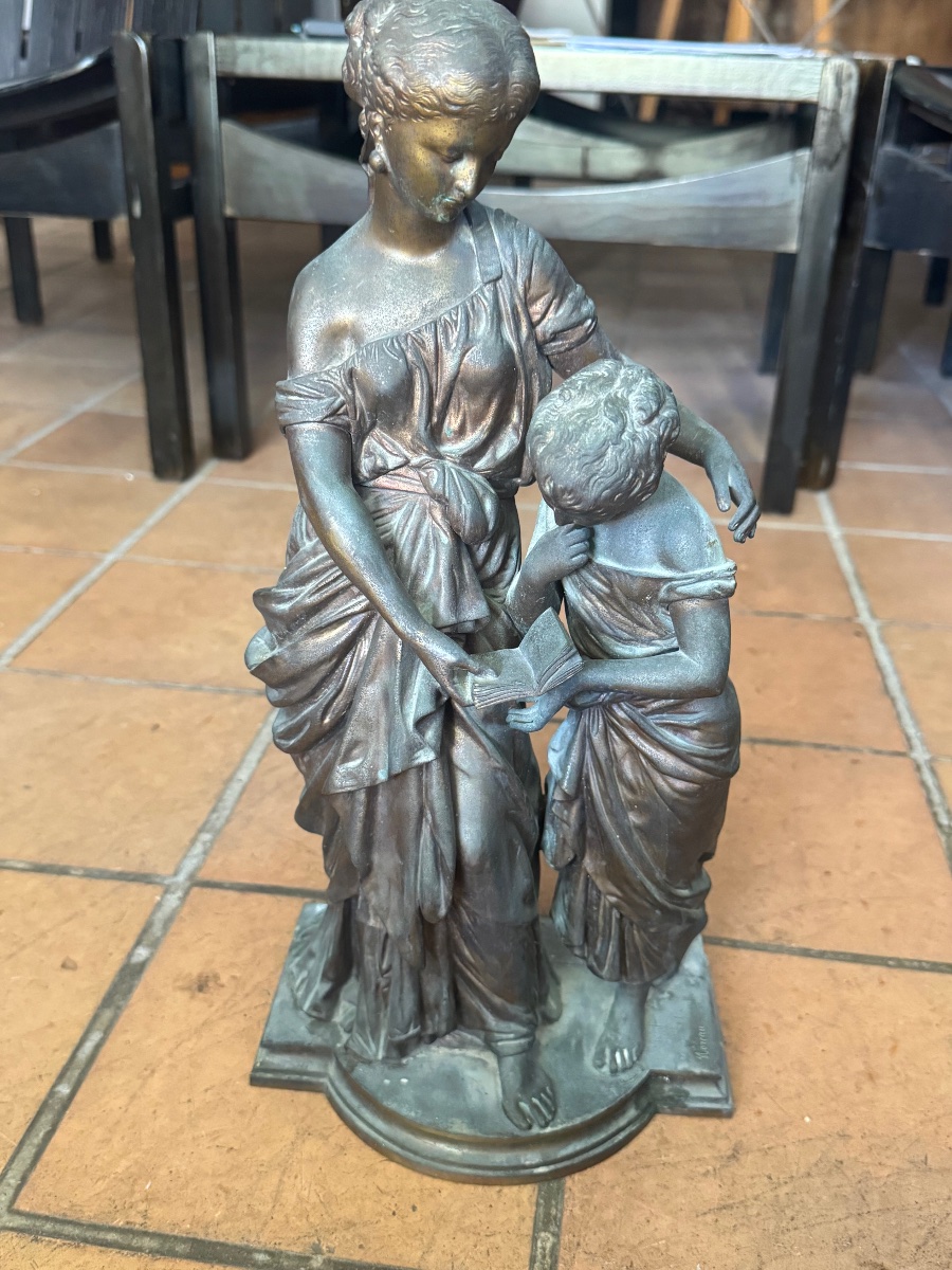 Ensemble de trois bronzes signés Moreau et Gaudez-photo-4