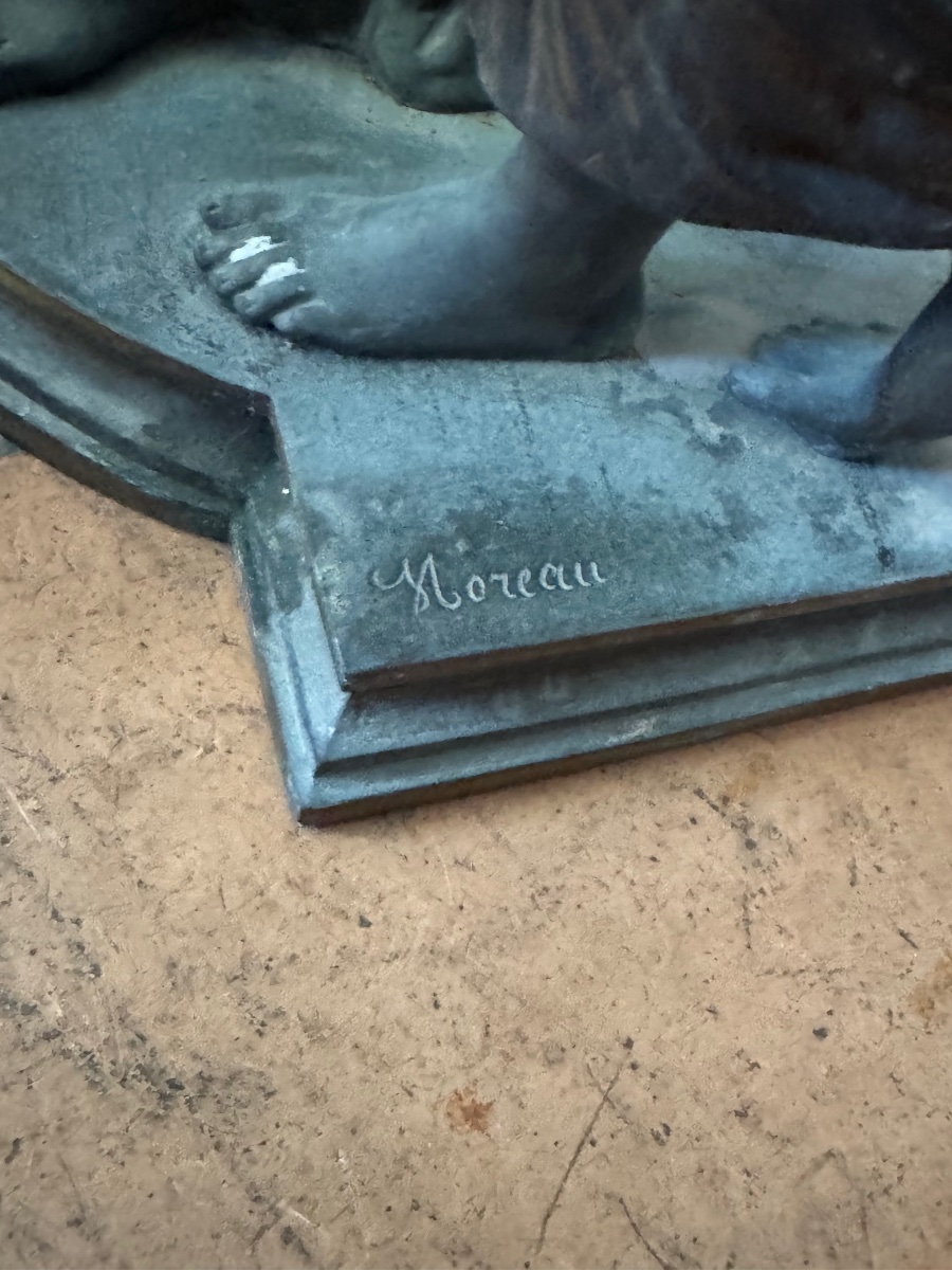 Ensemble de trois bronzes signés Moreau et Gaudez-photo-1