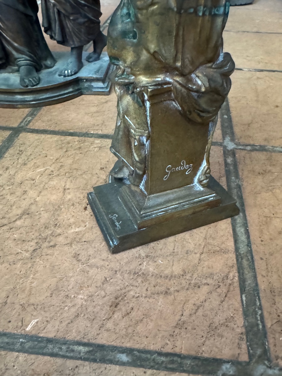 Ensemble de trois bronzes signés Moreau et Gaudez-photo-3